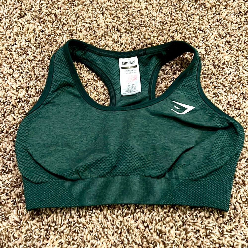 Gymshark Vital Seamless 2.0 Sports Bra- Dark Green Marl, size small
